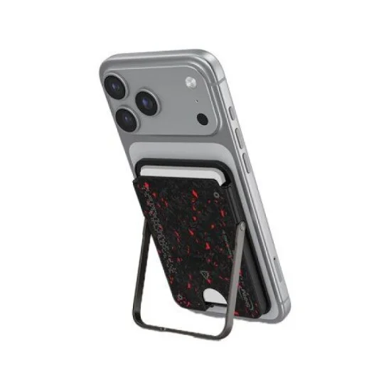 Skinarma magnetic cardholder with smart kick-stand vektor _ black / red